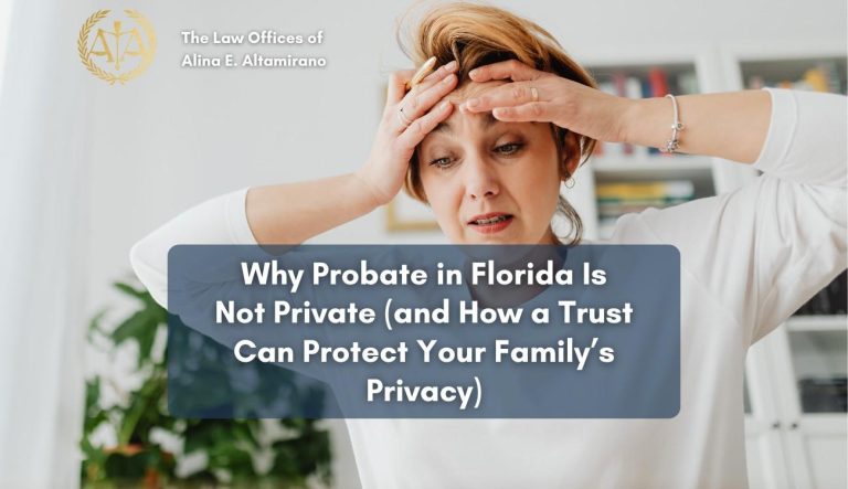 Estate planning attorney explaining what is probate and how a revocable living trust Florida can protect family privacy